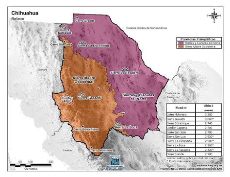 Mapa De Chihuahua Mapa Físico Geográfico Político Turístico Y