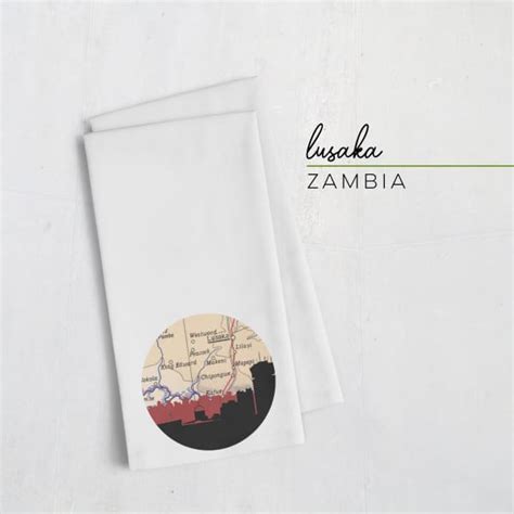 Lusaka, Zambia city skyline with vintage Lusaka map | wanderlust gifts ...