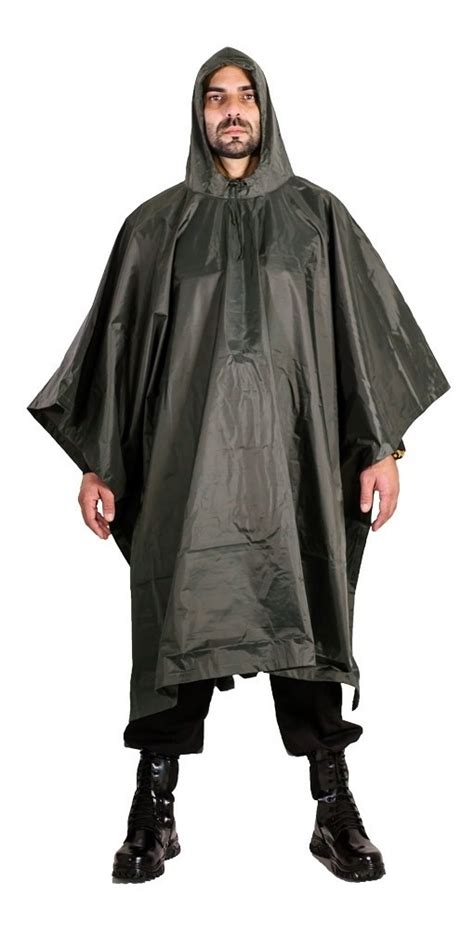 Poncho Impermeável Emborrachado Eb Capa Chuva Militar Verde