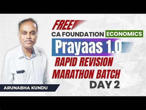 CA FOUNDATION ECONOMICS PRAYAAS RAPID REVISION MARATHON DAY 2 BY