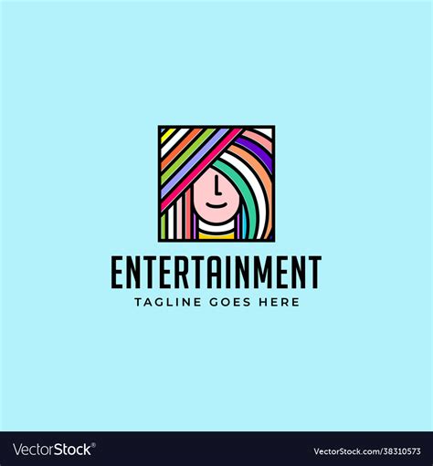 Artistic entertainment figure logo Royalty Free Vector Image