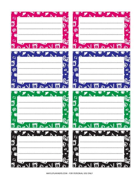 Free Printable Label Stickers For Back To School