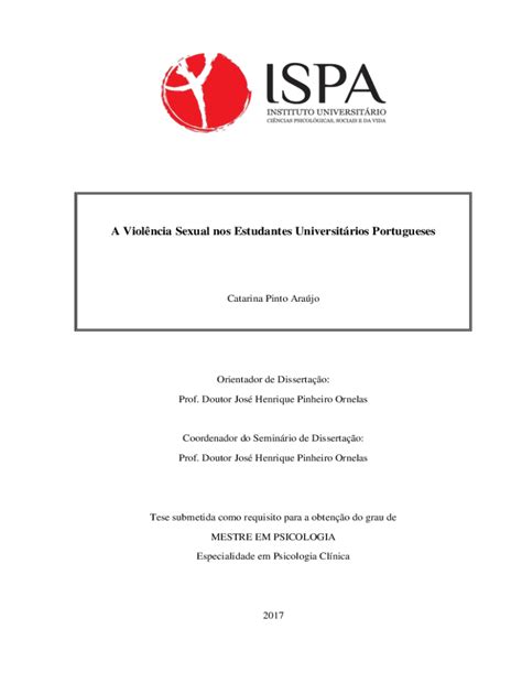 Fillable Online Repositorio Ispa A Violncia Sexual Nos Estudantes