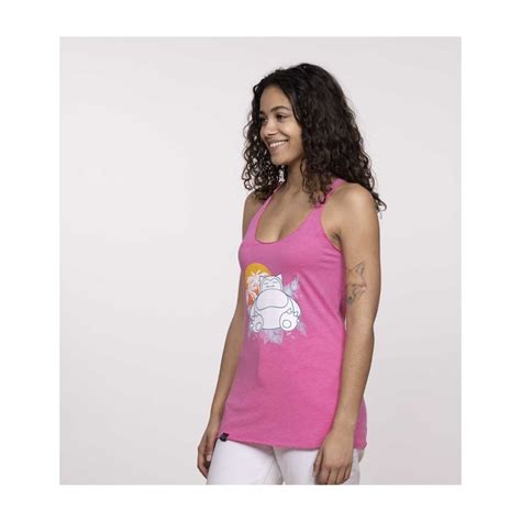 Snorlax Sunset Pink Fitted Racerback Tank Top Women Pok Mon Center