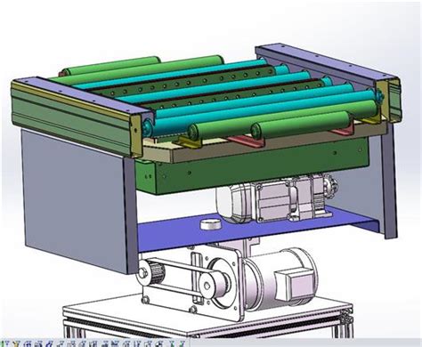 旋转顶升滚筒输送线3d模型下载三维模型solidworks模型 制造云 产品模型