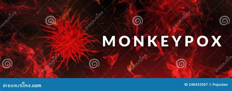 Monkeypox Virus Cells Outbreak Wide Medical Banner Monkeypox Virus