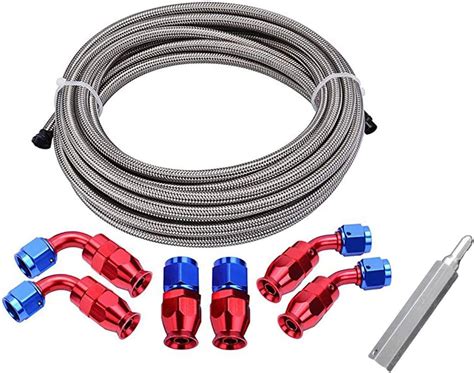 EVIL ENERGY 6AN 3 8 Stainless Steel Braided PTFE E85 Tube Fuel Line