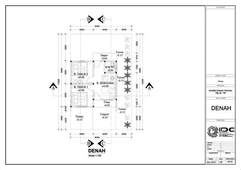 Gambar Kerja Rumah Tinggal Type 36 - Jasa Desain Rumah Jakarta, Jasa