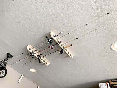 Ceiling Mount Fishing Rod Rack Shelly Lighting