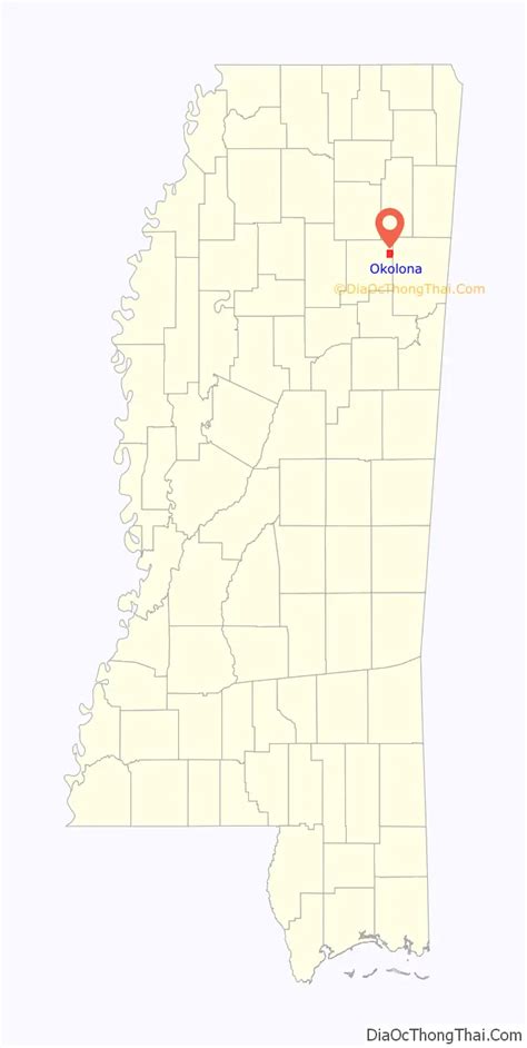 Map of Okolona city, Mississippi - Thong Thai Real