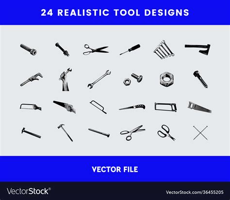 realistic tool designs royalty  vector image