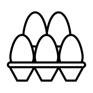 Eggs Line Icon Vector Eggs Icon Tray Carton PNG And Vector With