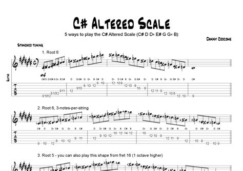 C Altered Scale 5 Ways To Play The C Altered Scale Sheet Music