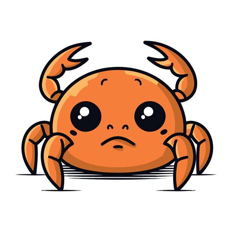 Cute cartoon crab. Vector illustration. Isolated on white background ...