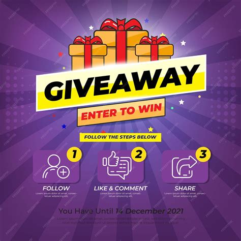 Premium Vector | Giveaway contest for social media feed. template