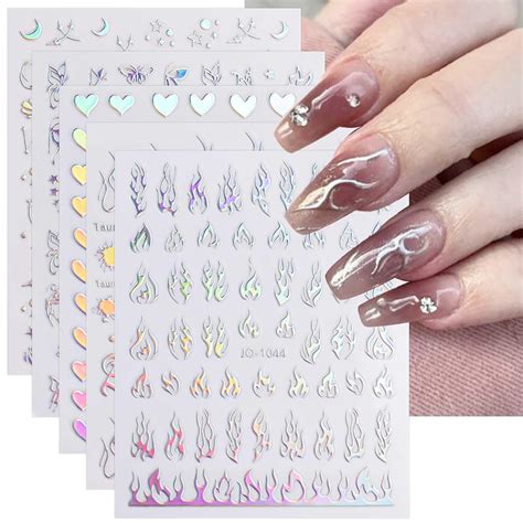 JMEOWIO Nagelsticker Aurora 9 Blatt Nail Art Sticker Selbstklebend