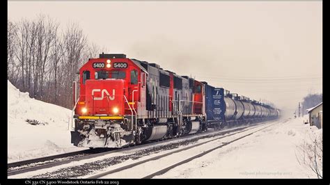 RAILREEL Winter Action VIA CN Ingersoll Woodstock Feb 22 2015 YouTube