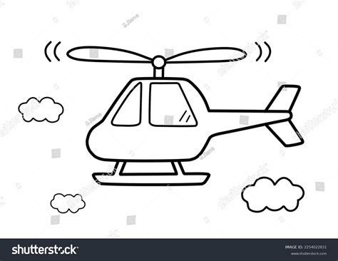 Helicopter Coloring Page Kids Painting Kids Stock Illustration ...