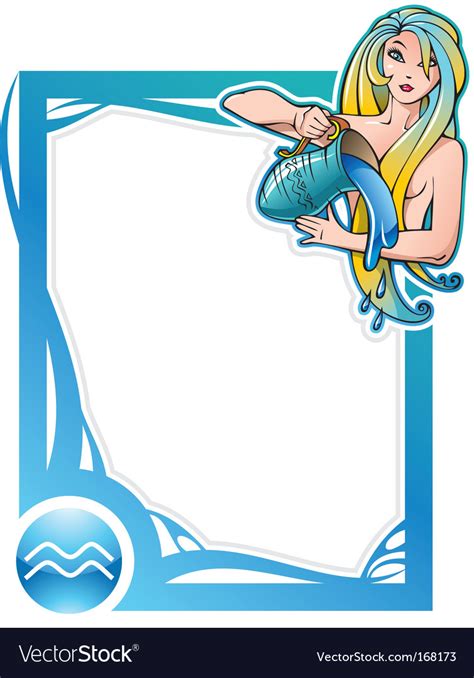 Zodiac Frame Series Aquarius Royalty Free Vector Image