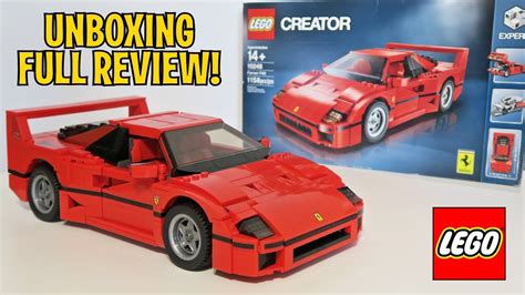 Unboxing And Full Review Lego Ferrari F40 10248 Creator Expert Construction Set Youtube