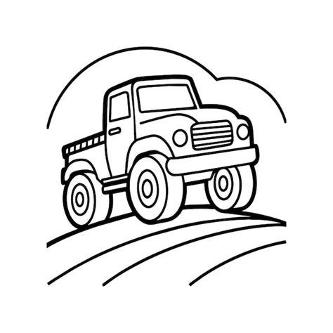 Páginas para colorir Monster Truck para Crianças Monster Truck Line Art