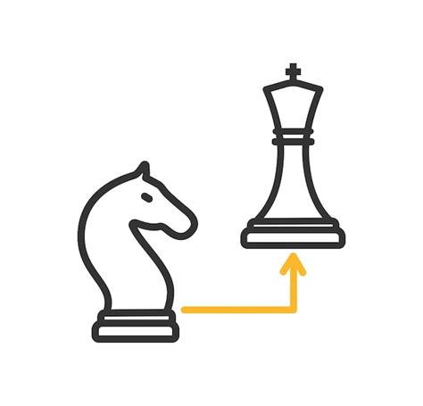 Premium Vector Chess Knight Move Color Icon