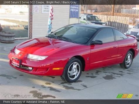 Bright Red 1998 Saturn S Series Sc2 Coupe Blackgray Interior