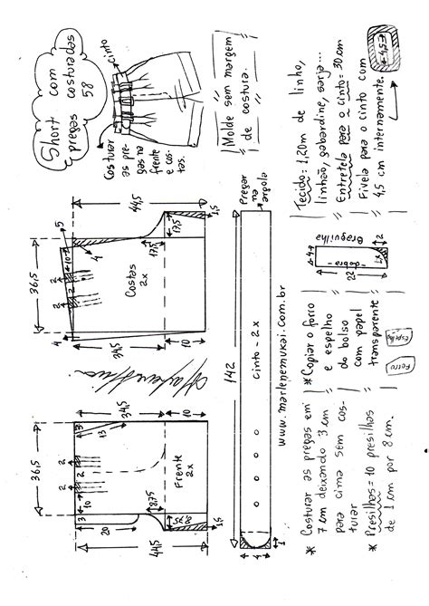 Short Pregas Costuradas E Cinto Marlene Mukai