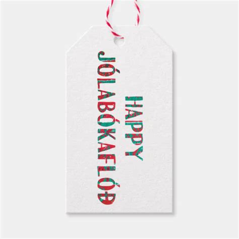 Happy Jolabokaflod (Bookmark) Gift Tags | Zazzle