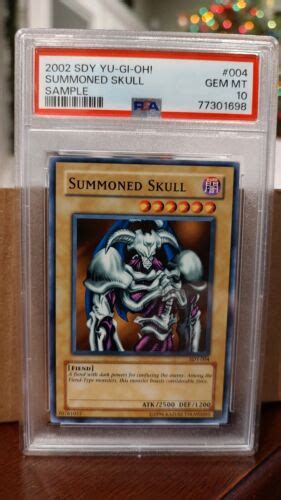 Yugioh Summoned Skull Sample Psa 10 Gem Mint Sdy 004 Dealer Promo 2002 Ebay