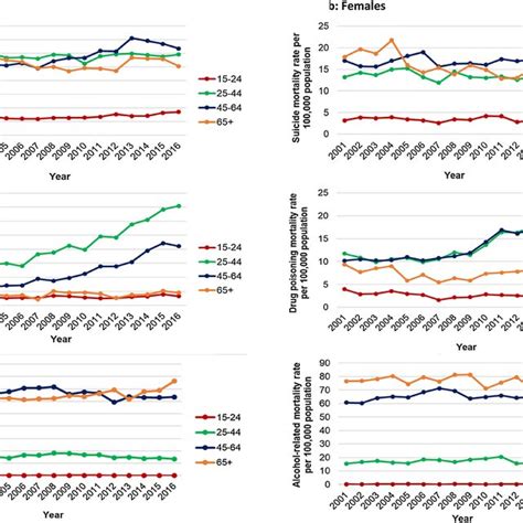 Age Standardised Mortality Rate By Sex 20012016 For Component Causes