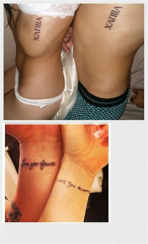 His And Her Handwriting With The Roman Numeral Ribcage Tattoo Would