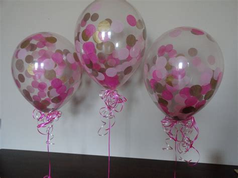 3 6 Or 10 Count Large 16 Confetti Balloons With Hot Pink Gold