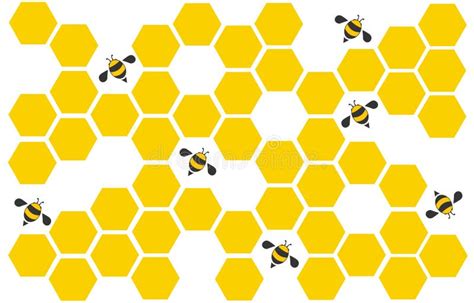 Arte Del Diseño De La Colmena De La Abeja Del Hexágono Y Fondo Del