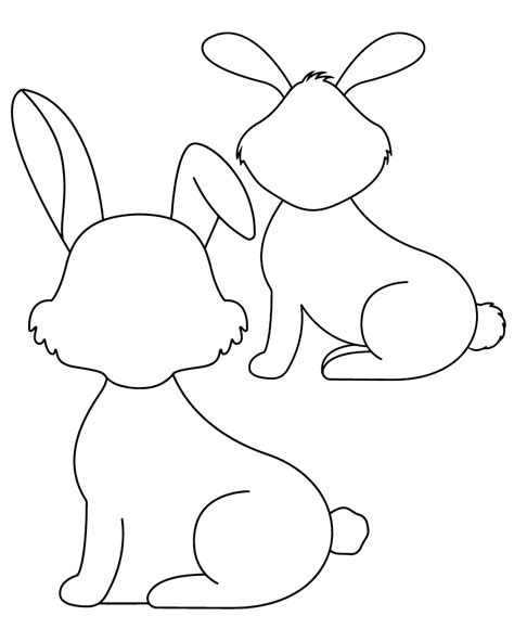 Cute Little Two Bunny Templates Coloring Pages