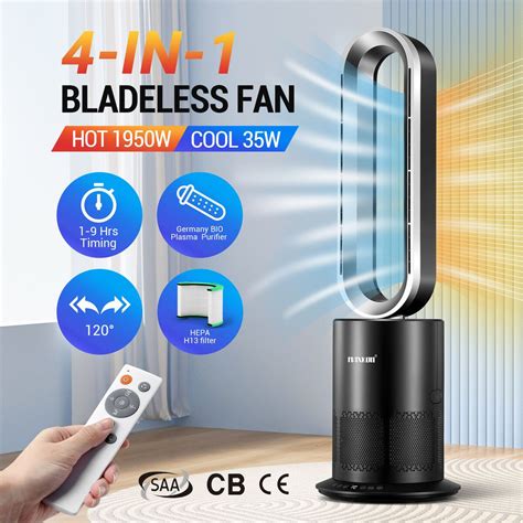 Tower Fan Heater Bladeless Oscillation In Electric Hot Cool Air