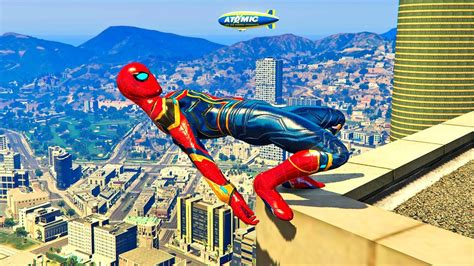 GTA 5 Iron Spiderman Falling Off Highest Buildings Episode 09