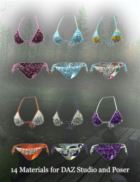 Breakwater Textures For G F Frilly Triangle Bikini Daz D