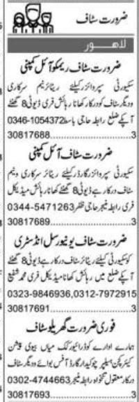 Security Supervisor Kitchen Helper Jobs In Lahore Job