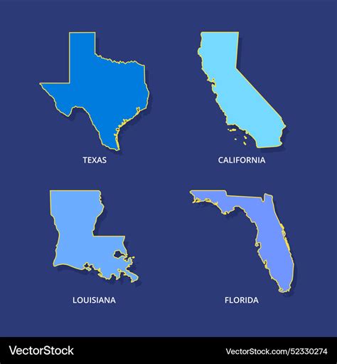 hand drawn usa states outline map royalty  vector image