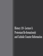 Lecture 5 Protestant Re Formations And Catholic Counter Reformation