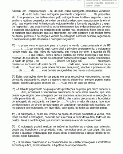 Referência de Contrato de Compra e Venda de Imóvel Residencial Por Meio