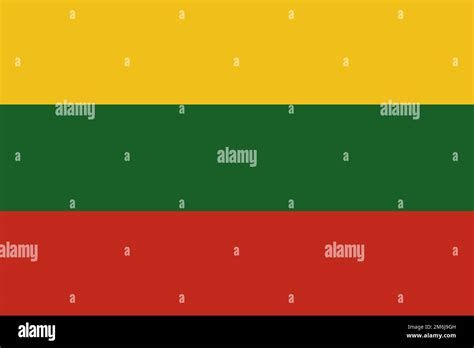 The yellow green and red flag of Lithuania Stock Photo - Alamy