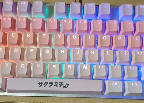 Tai Hao Sakura Michi Pbt Backlit Keycap Set Mechanical Keyboards