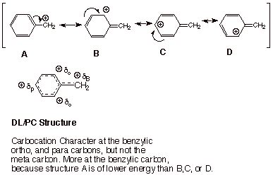 resonance stabilization   benzyl carbocation