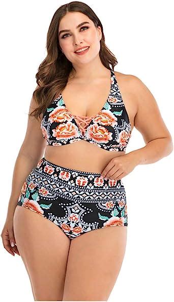 Zzxian Damen Bikini Set Für Mollige Bikinis Große Bikinihose Sexy Push Up Bikinioberteil Grosse