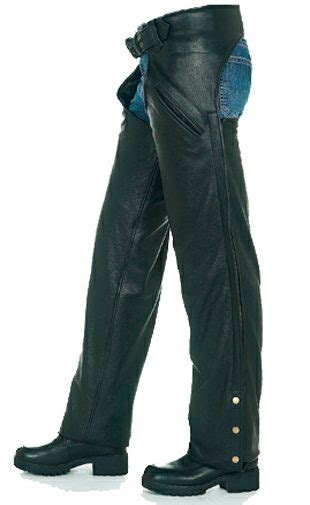 Mens Black Naked Leather Pocket Chaps The Wild Cowboy