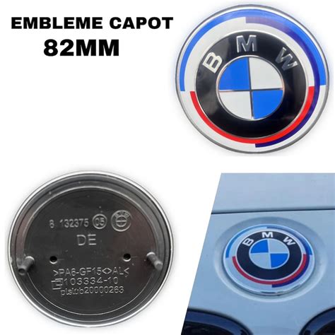 2 Bmw Bonnet Badge 82mm Trunk 74mm Logo 50th Anniversary Emblem Sold