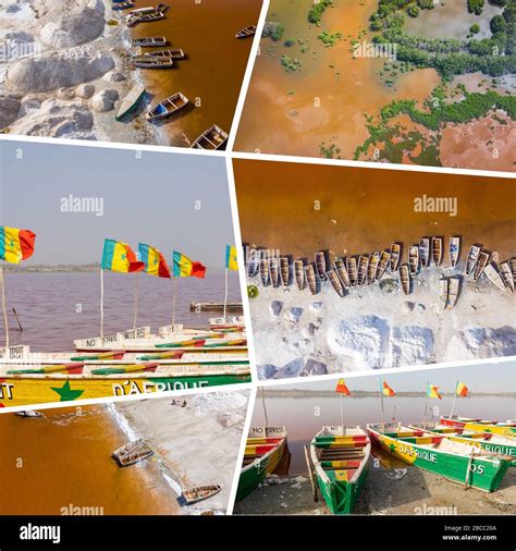 Collage Of Popular Tourist Destinations In Senegal Travel Background