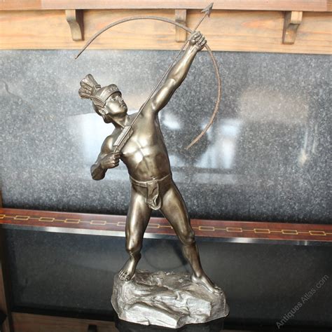 Antiques Atlas 16 Bronzed Spelter Roman Greek Archer Figurine